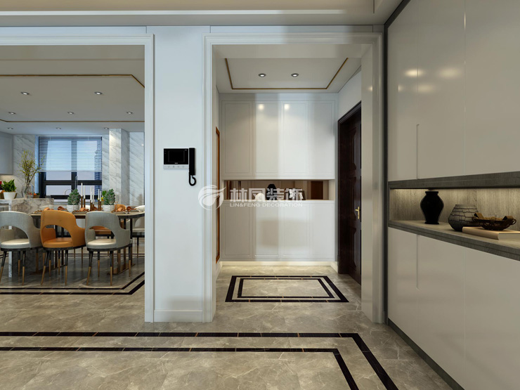 萬科圣豐翡翠之光140㎡玄關(guān)收納設(shè)計裝修效果圖