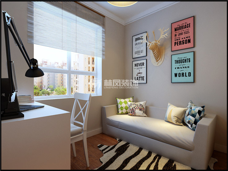 萬科圣豐翡翠之光140㎡書房設(shè)計裝修效果圖